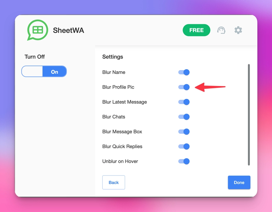 Blur your WhatsApp Web chats and profile pic with the SheetWA Privacy Extension