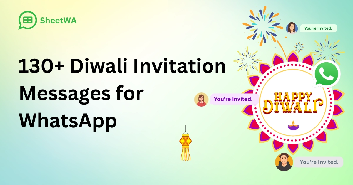 Diwali Invitation Messages for WhatsApp by SheetWA