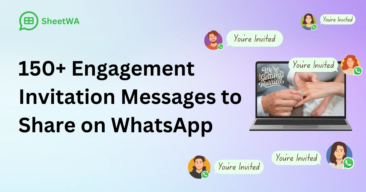 Engagement Invitation Messages to Share on WhatsApp with SheetWA