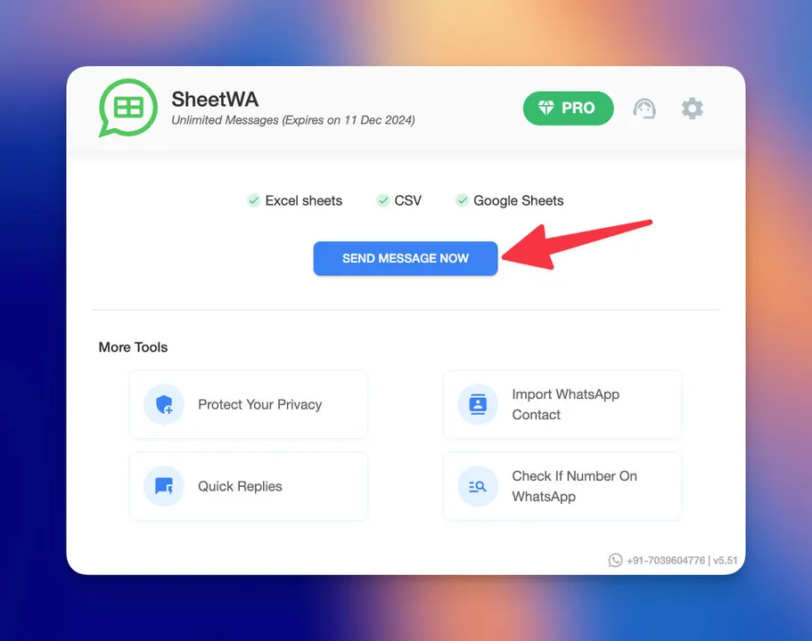 Home Screen Send Message1
