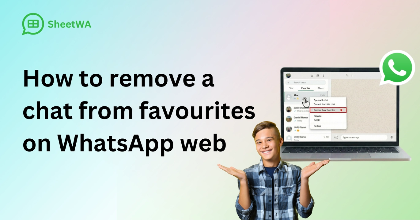 How to remove a chat from favourites on WhatsApp web by SheetWA