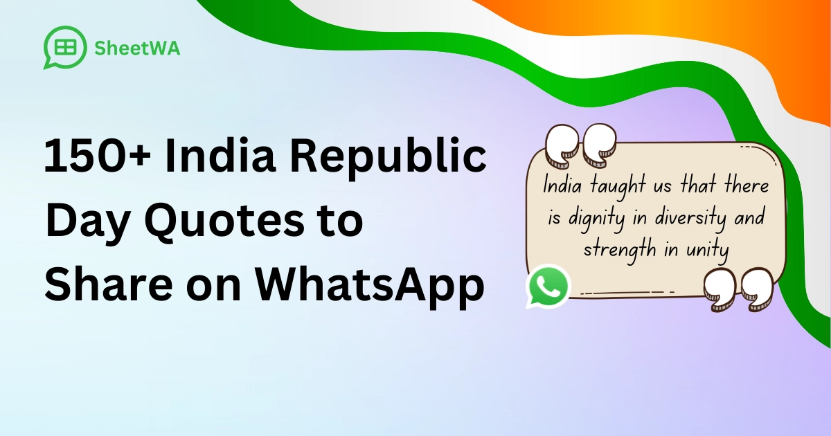India Republic Day Quotes to Share on WhatsApp with SheetWA