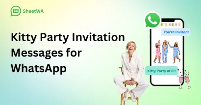 Creative Kitty Party Invitation Messages for WhatsApp by SheetWA