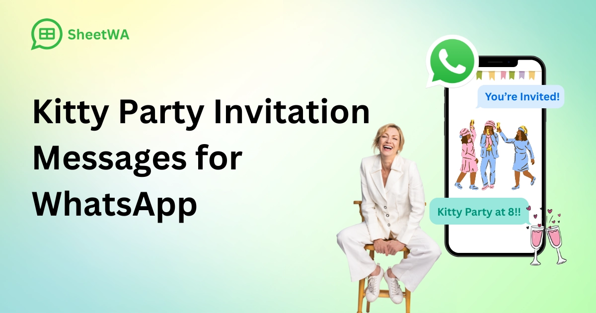 Kitty Party Invitation Messages for WhatsApp by SheetWA
