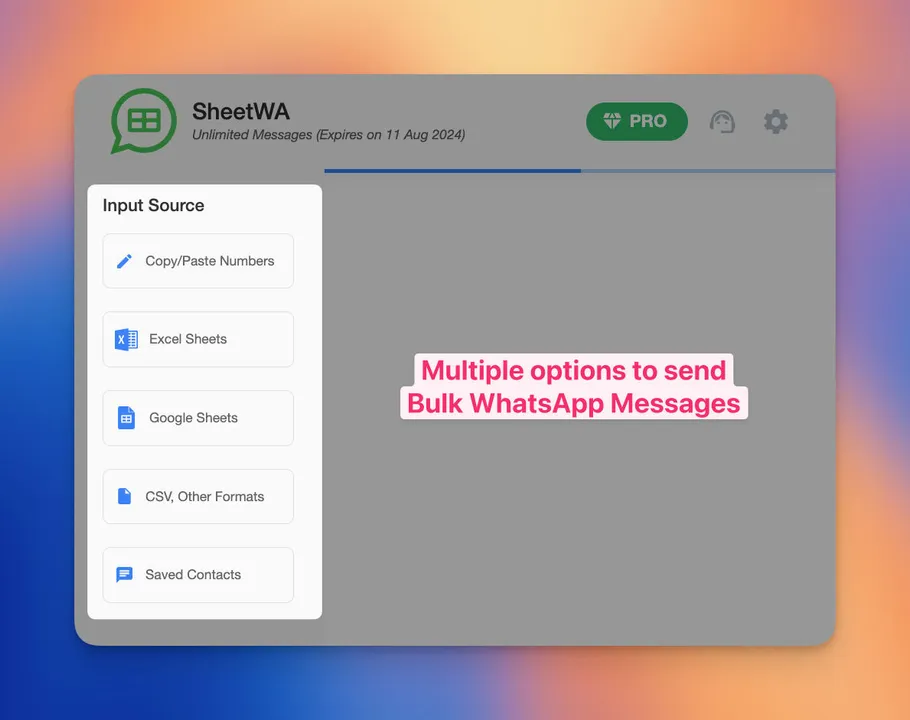 Send Message Light4 | SheetWA