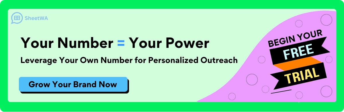 Send WhatsApp Messages from your number use SheetWA