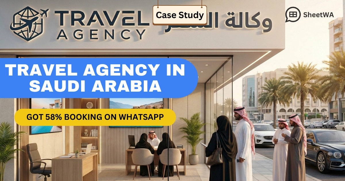 Travel agency in Saudi Arabia Got 58% booking on WhatsApp by SheetWA