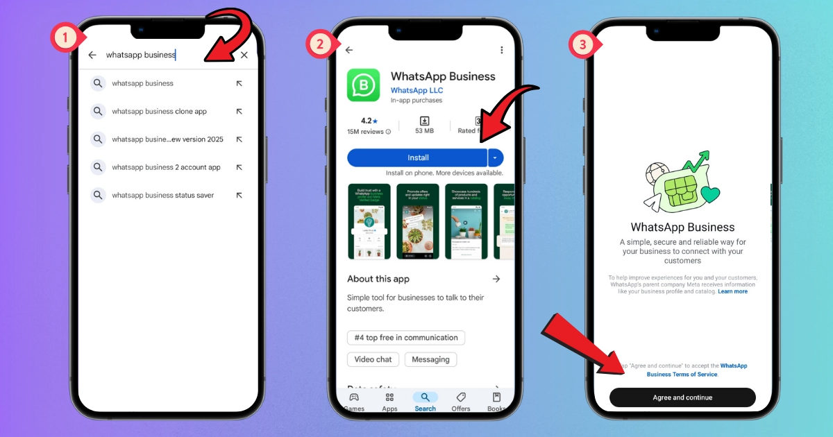 WhatsApp Business App Steps to install  by SheetWA