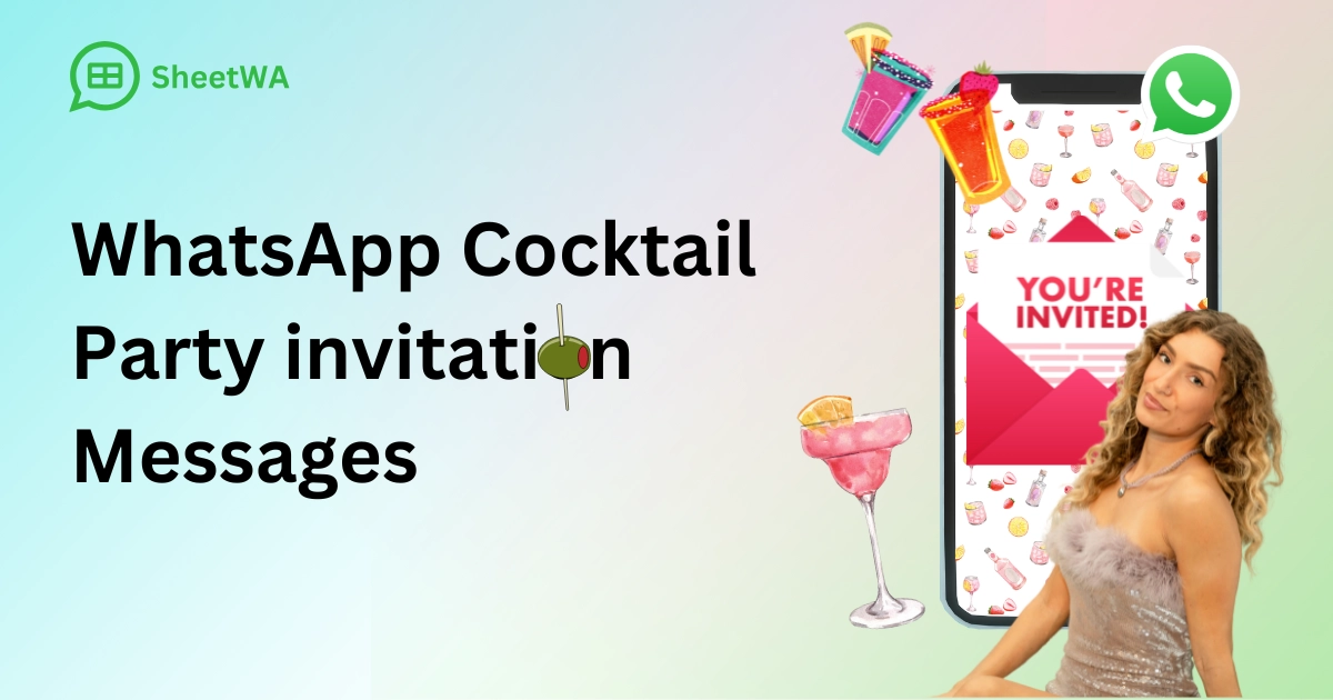 WhatsApp Cocktail Party invitation Messages vy SheetWA