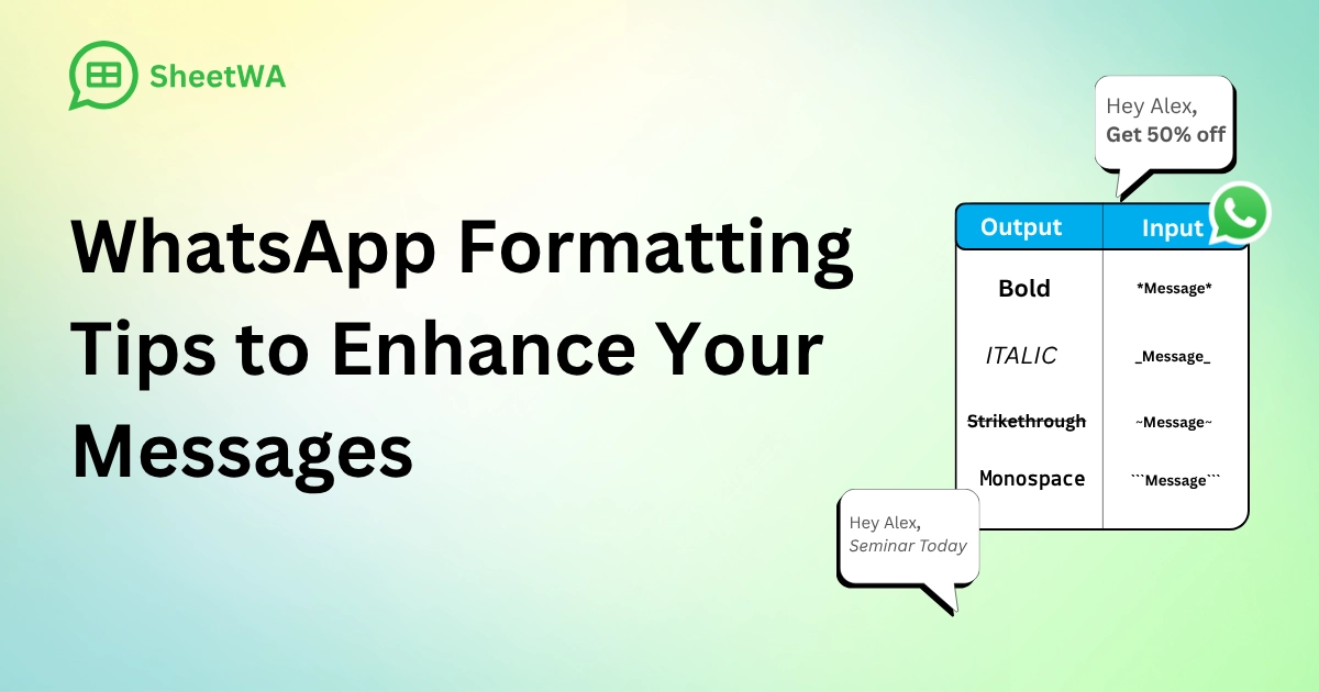 WhatsApp Formatting Tips to Enhance Your Messages in SheetWA