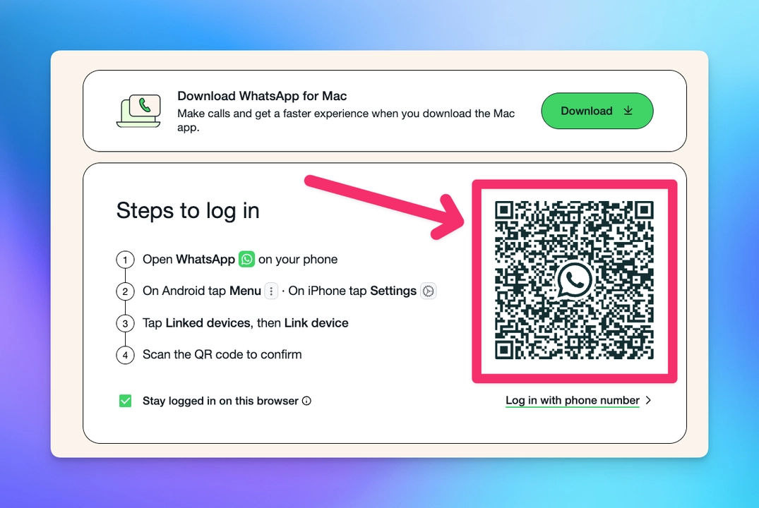 WhatsApp Web login qr