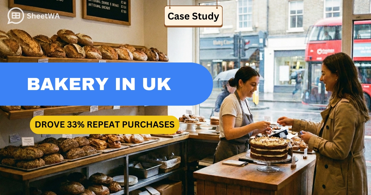 bakery in UK Drove 33% repeat purchases with SheetWA 