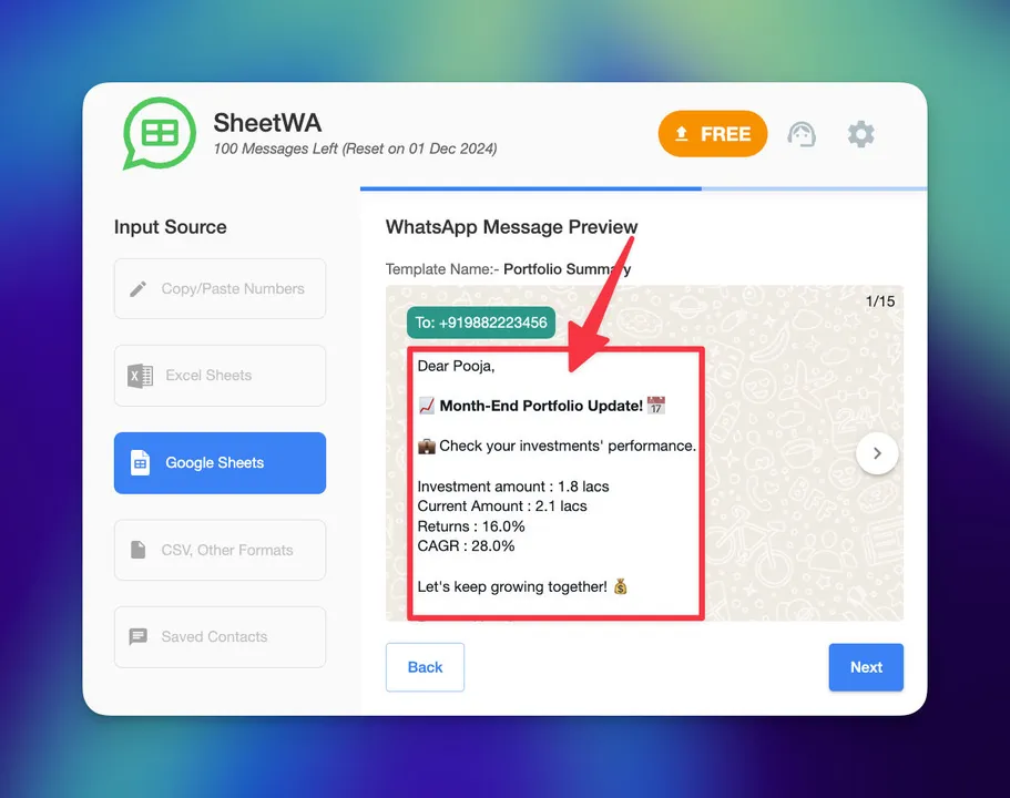 google_sheets_message_preview | SheetWA
